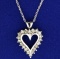 1ct Tw Diamond Heart Pendant With Chain