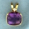 17ct Amethyst And Diamond Pendant