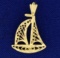 14k Gold Sailboat Pendant