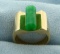Unique Natural Jade Ring In 14k Gold