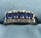 Sapphire And Diamond Ring In 14k White Gold