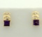 Amethyst And Diamond Earrings In 14k Gold