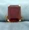 Very Large 13ct Emerald Cut Ruby Ring