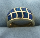 Natural Opal Band Ring In 14k Gold