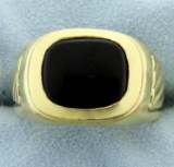 Heavy 18k Yellow Gold Men's Onyx Ring