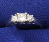 1ct Tw Three Stone Princess Cut Diamond Ring