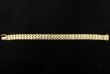 7 1/2 Inch Long Bracelet In White And Yellow Gold