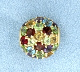 12 Ct Tw Multi Colored Gemstone Slide