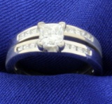 1ct Tw Wedding Ring Set-engagement Ring & Wedding Band