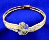 Star Sapphire And Diamond Bangle Bracelet