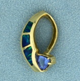 Tanzanite And Opal Slide/pendant