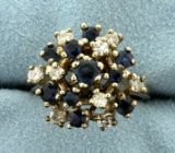 Diamond And Natural Sapphire Ring