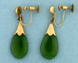 Jade Dangle Screwback Earrings
