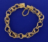 Interlocked Chain Charm Bracelet