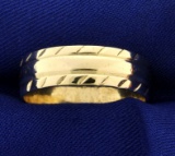 Men's 7mm Wedding Band Ring Unique Pattern