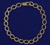 8 Inch Hexagon Curb Link Bracelet