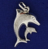 Mother Child Dolphin Pendant