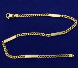 10 1/2 Inch Curb And Bar Link Anklet