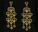 Heart Dangle Chandelier Earrings