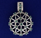 Tsavorite Garnet And Diamond Pendant
