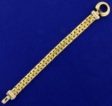 18k Gold Designer C Link Bracelet With Ruby