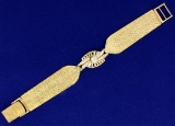 Vintage 1.5 Ct Tw Diamond And Gold Woven Mesh Bracelet
