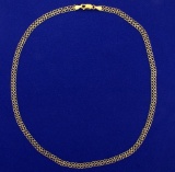 Designer 18 Inch Double Circle Link Neck Chain In 18k Gold