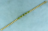 Peridot And Diamond Bracelet
