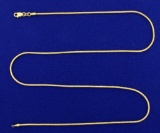 Italian Made 20 1/2 Inch Snake Link Neck Chain In 14k Gold