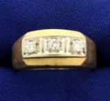 .3ct Tw Men's 3 Stone Diamond Ring