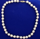 Large Natural Baroque Pearl Necklace With 14k Gold Clasp