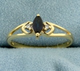 Natural Sapphire And Diamond Ring