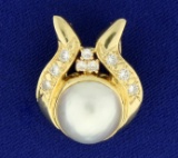 South Sea Pearl And Diamond Pendant Or Slide