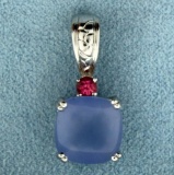 Tanzanite, Pink Topaz, And Diamond Pendant