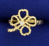 Diamond Four Leaf Clover Ring