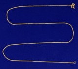 Italian Made 19 Inch Box Link Neck Chain In 14k Gold
