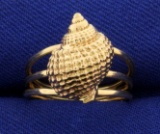 Conch Seashell 14k Gold Ring
