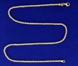 18k Gold 18 1/2 Inch Double Stranded Rope And Box Link Neck Chain