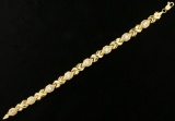 7 Inch Diamond Cut Designer Bracelet In Yellow And White Gold
