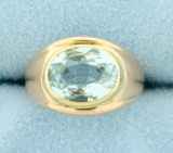 3 Ct Sky Blue Topaz Ring In 14k Rose Gold