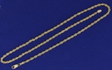 20 Inch Rope Style Neck Chain In 14k Yellow Gold