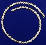 Unique Diamond Cut 16 Inch Necklace In 14k Gold