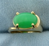 5ct Natural Jade Ring In 14k Gold