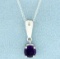 Modern Amethyst Pendant And Chain