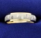 Unique White And Yellow 14k Gold Diamond Cut Wedding Band Ring