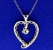 14k Diamond Heart Pendant And Chain