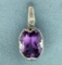 6ct Amethyst And Diamond Pendant