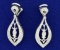 Diamond Clip Back Dangle Earrings In 14k White Gold