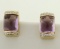 18k Gold Amethyst And Diamond Earrings