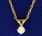 Diamond Pendant On 14k Gold Chain
